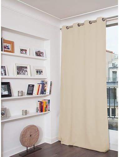 Moondream DecibelControl™ Rideau Anti-Bruit 3en1 | Isolation Phonique | Thermique Hiver+Été | 100% Occultant | Technologie Brevetée | Fabrication UE | Velours | Oeillets | Bleu MC412 | 130L x 260H cm - Nail Gallerys