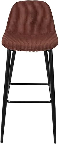 HOME DECO FACTORY, HD0284, Lot de 2 Chaises de Bar Cotele Scott Terra M2, Softness, Mobilier, Assise, Tabouret et Chaise de Bar, 46,5x100,5x49,5 cm, Hauteur Assise 70,5 cm, Terracotta Noir - Nail Gallerys