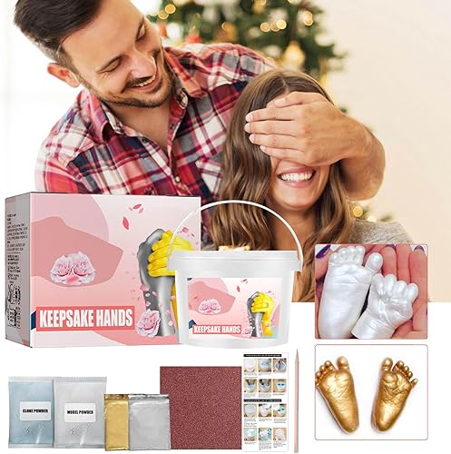 Empreinte de plâtre main et pied de bébé, alginate de moulage rapide pour bébé, créez une belle empreinte de main ou de pied (A) avec le kit d'empreintes (kit d'empreintes en plâtre) - Nail Gallerys