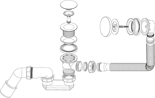 Noir Fini Bonde Vidange Baignoire Bain Siphon Flexible Couleur Salle de Bains - Nail Gallerys