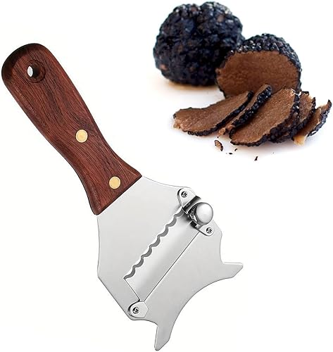Coupe Truffe, Trancheur de Truffes, Truffe Coupe-Fromage avec Poignée en Bois, Trancheur de Truffes Rasoir Chocolat Trancheur Truffes Rasoir Truffes pour Truffle,du Légumes, Ail, Champignons - Nail Gallerys
