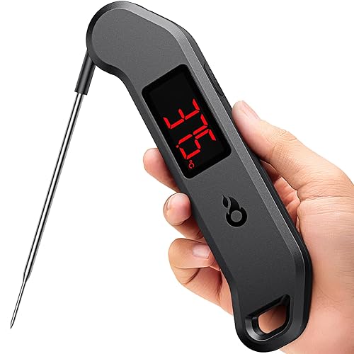 ThermoMaven Thermometre Cuisine Cuisson - 1s Lecture Instantanée, ±0,3℃ Précis Certifié NIST, IP65 Etanche Aimant Thermomètre Frigo, Ecran Grand Ambidextre, Sonde Temperature Viande Pain Gâteau Lait - Nail Gallerys