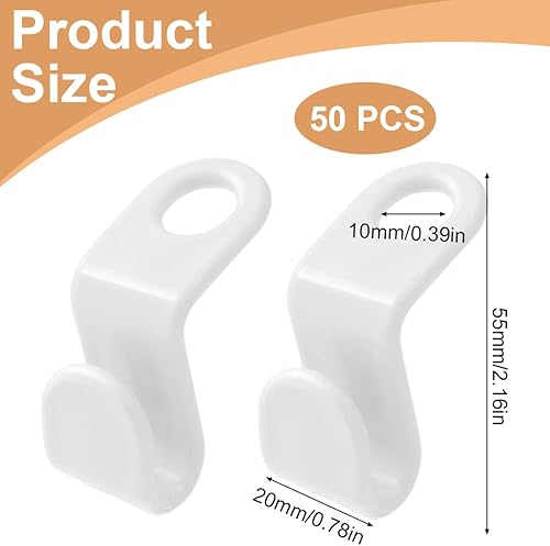 NOPKESV 50 pièces Cintres Gain de Place avec Crochets de Connexion, Connecteurs de Cintre, Porte-Cravates, Organisateur de Garde-Robe, Rangement pour penderies, Crochet Multiple (5,5 x 2 cm) (Blanc) - Nail Gallerys