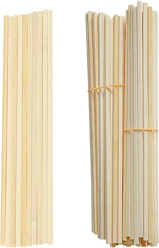 100 Pièces Bâtons Barbe à Papa Carrés en Bambou Naturel 40cm x 4mm, Bâtonnets Carrés pour Barbes à Papa, Bricolage & Travaux Manuels, Contact Alimentaire - Nail Gallerys
