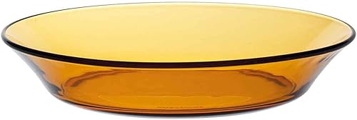 Assiette creuse en verre ambré, bol empilable, mélanges, cuisine, pâtisserie, salades, dimensions 3,5 x 19,5 cm (hauteur x diamètre) - Nail Gallerys