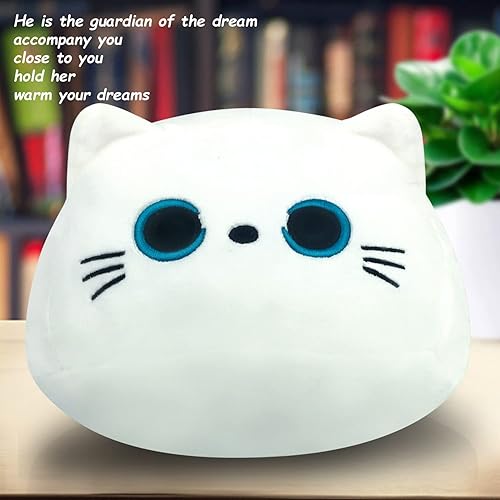 Kyduu Coussin Peluche Décoratif, Oreiller Chat en Peluche Doux Coussin Mignon Chat Poupée, Animaux en Peluche Étreindre (400g) - Nail Gallerys
