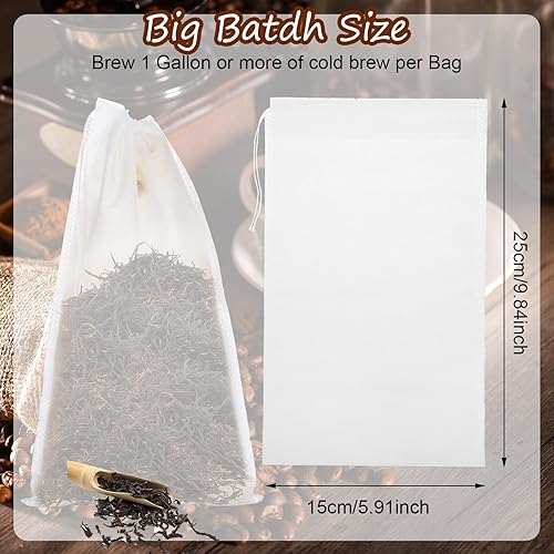 Nogeqi Lot de 30 sacs à épices de 25 x 15 cm pour la cuisson en tissu non tissé, réutilisables, pour la cuisson, sacs à épices avec cordon de serrage pour la cuisine, les épices et le thé - Nail Gallerys