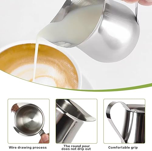 XPJBKC Lot de 10 petits pots à lait en céramique blanche de 50 ml, petit pot à sauce, pot à mousse de lait sans poignée, pot à sauce, mini pichet verseur de lait, pichet à empreintes digitales pour - Nail Gallerys