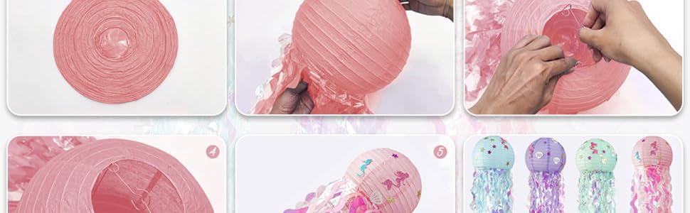 Lanternes en papier méduses