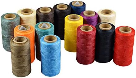 Tenglang Fil à Coudre en Cuir 260M Fil à Coudre ciré 1MM pour Le Bricolage en Cuir Chaussures de Bricolage Réparation de la Reliure (Brun foncé) - Nail Gallerys