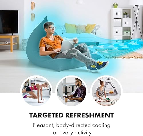 KLARSTEIN Iceberg Pure - Rafraîchisseur d'air, 283m³/h, 65W, Réservoir 5 L, Blocs réfrigérants, Fonction oscillation, Mobile, Roulettes, Filtre à poussière, Vent naturel - Blanc - Nail Gallerys