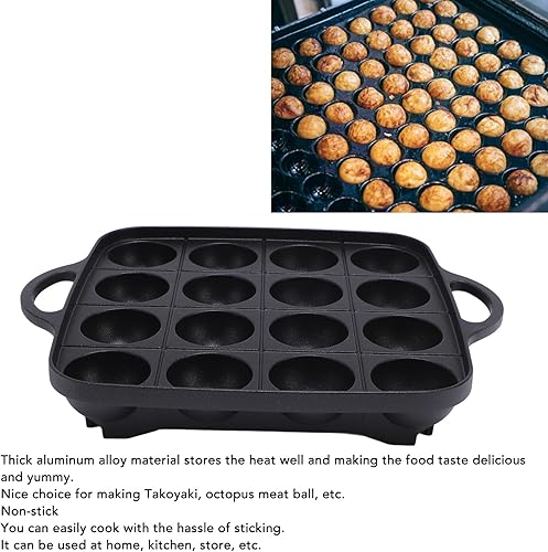 16 Poêles à Griller pour Boulettes de Viande de Poulpe, Plaque de Cuisson Takoyaki Antiadhésive en Alliage D'Aluminium Anti-Corrode pour Outil de Cuisson de Gâteaux de Cuisine à - Nail Gallerys