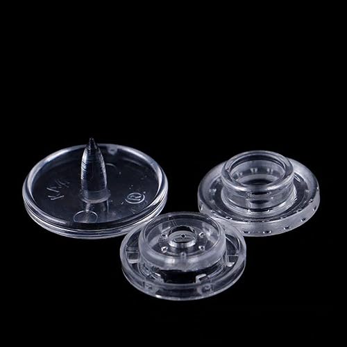 Trimming Shop Kam Lot de 50 boutons pression en plastique transparent T3 (taille 16) pour couches, blazers, vêtements d'enfants, costumes, travaux manuels, vestes, chemises et tissus d'ameublement - Nail Gallerys