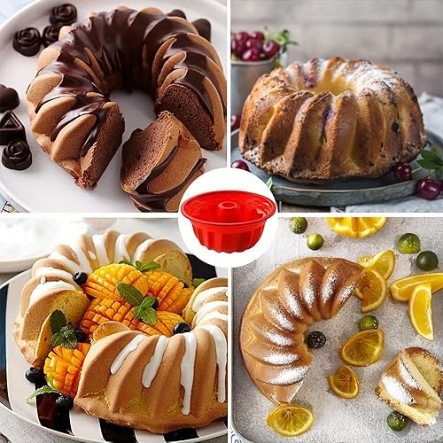 UQMIQURA Moule à kouglof en silicone, 22,4 cm, moule à kouglof, moule à gâteau, moule spécial pour cuisine, pâtisserie, tarte, pain - Nail Gallerys