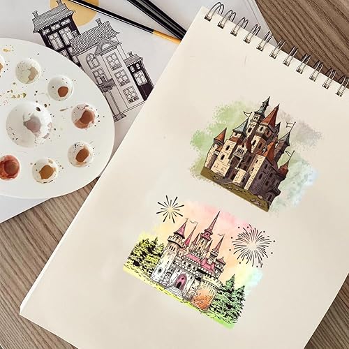 GLOBLELAND Tampons Transparents en Silicone pour Architecture Gothique Texte Vintage Style Rétro Église pour Bricolage Scrapbooking Fabrication de Cartes Album Photo Journal 6.3x4.33pouces - Nail Gallerys