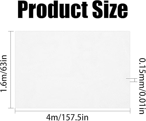 Tissu en Maille Polyester Blanc de 4 x 1.6 m,Léger et Légèrement Extensible,pour Couture,Artisanat,Décoration et Mariage - Nail Gallerys