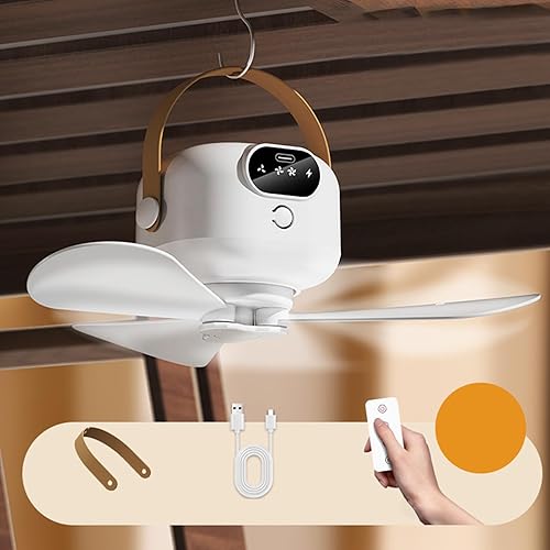 Générique Chargement USB plus refroidisseur, télécommande - Ventilateur de plafond rechargeable - Ventilateur de plafond léger de nuit - Nail Gallerys