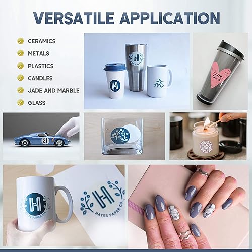 Hayes Paper Co. Waterslide Decal, Papier décalcomanie blanc, Laser, 20 feuilles de décalcomanie Premium Taille A4 Imprimables, Transfert à l’eau. - Nail Gallerys