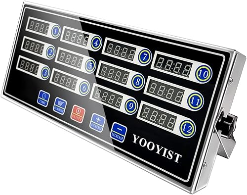 YOOYIST Minuterie de Cuisine Commerciale à 12 canaux Minuterie de Restaurant numérique Alarme réglable à LED Rappel de Cuisson pour Camion de Nourriture Friteuse Cuisson Pizza Café Heavy Duty - Nail Gallerys