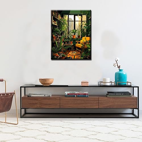 Sunshine Plants a Beautiful Day Peinture par numéro pour adultes - Kit de peinture à l'huile sur toile avec pinceaux et pigments colorés pour décoration murale d'intérieur - 40,6 x 50,8 cm (sans - Nail Gallerys