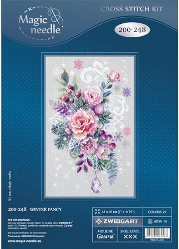 MARUSSIA Magic Needle Zweigart Edition Kit de Broderie au Point de Croix Motif Fantaisie hivernale 18 x 29 cm - Nail Gallerys