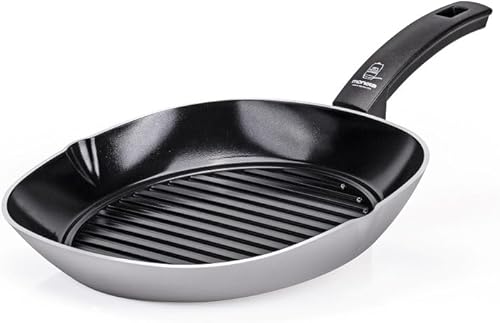 Moneta Innova steak 28 x 28 cm, revêtement naturel FineGres (pas de PFAS), également pour induction, 100% fabriqué en Italie - Nail Gallerys