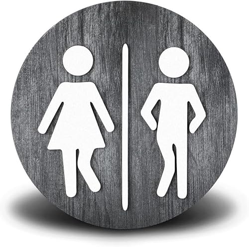 Yuanpgky Panneau de salle de bain en bois pour décoration de porte, panneau mural créatif pour toilettes (doré) - Nail Gallerys