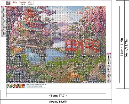 SHEGZHUC 40x50cm Diamond Painting Paysage Diamond Painting Fleur de Cerisier Lac Maison Chalet Peinture Diamant Adulte Broderie Diamant Kit Complet Point de Croix Salon Chambre Murale Décor Artisanat - Nail Gallerys