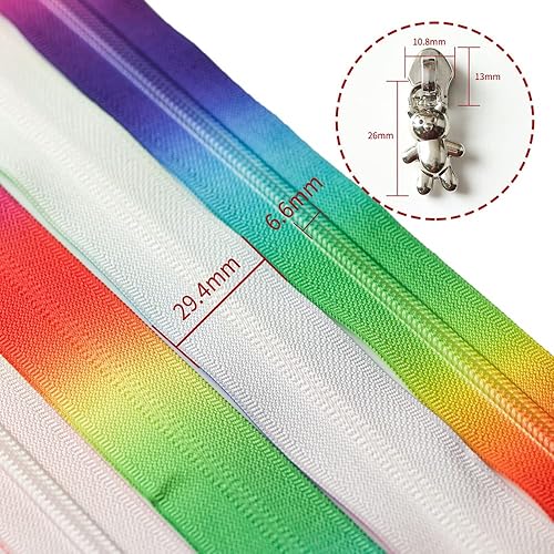 Dzmuero Fermeture Eclair au Metre,Fermeture Eclair 5 verges (4,57 m) Fermeture Éclair Multicolore Nylon Bobine Tirettes Pour La Couture et lartisanat - Nail Gallerys