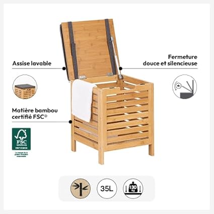 5 five simply smart Banc de Rangement Bambou - Nail Gallerys