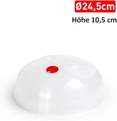 meberg Couvercle pour micro-ondes PF11577 - 24,5 cm - En plastique sans BPA - Transparent - Pour micro-ondes (XS) - Nail Gallerys