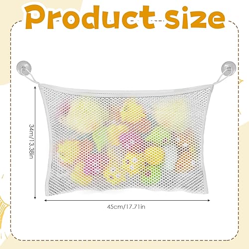 Lot de 2 grands filets de rangement pour jouets de bain, filet de rangement en maille avec ventouses puissantes, filet de rangement pliable pour jouets de bain et fournitures de salle de bain - Nail Gallerys