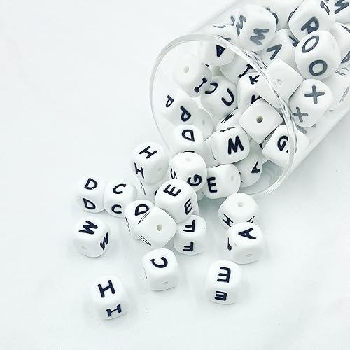 Perles De Lettres En Silicone 52pc Perles En Silicone En Vrac Pour La Bijouterie DIY Cube Perles En Vrac Pour L'artisanat - Nail Gallerys