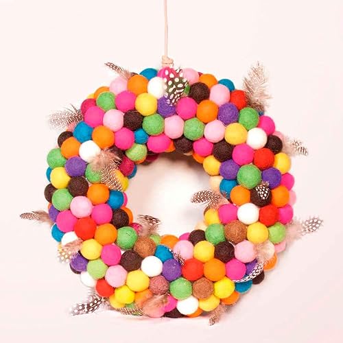 INNSPIRO Couronne plate de porex diamètre 25 cm, formes géométriques, blanc, A3385 - Nail Gallerys