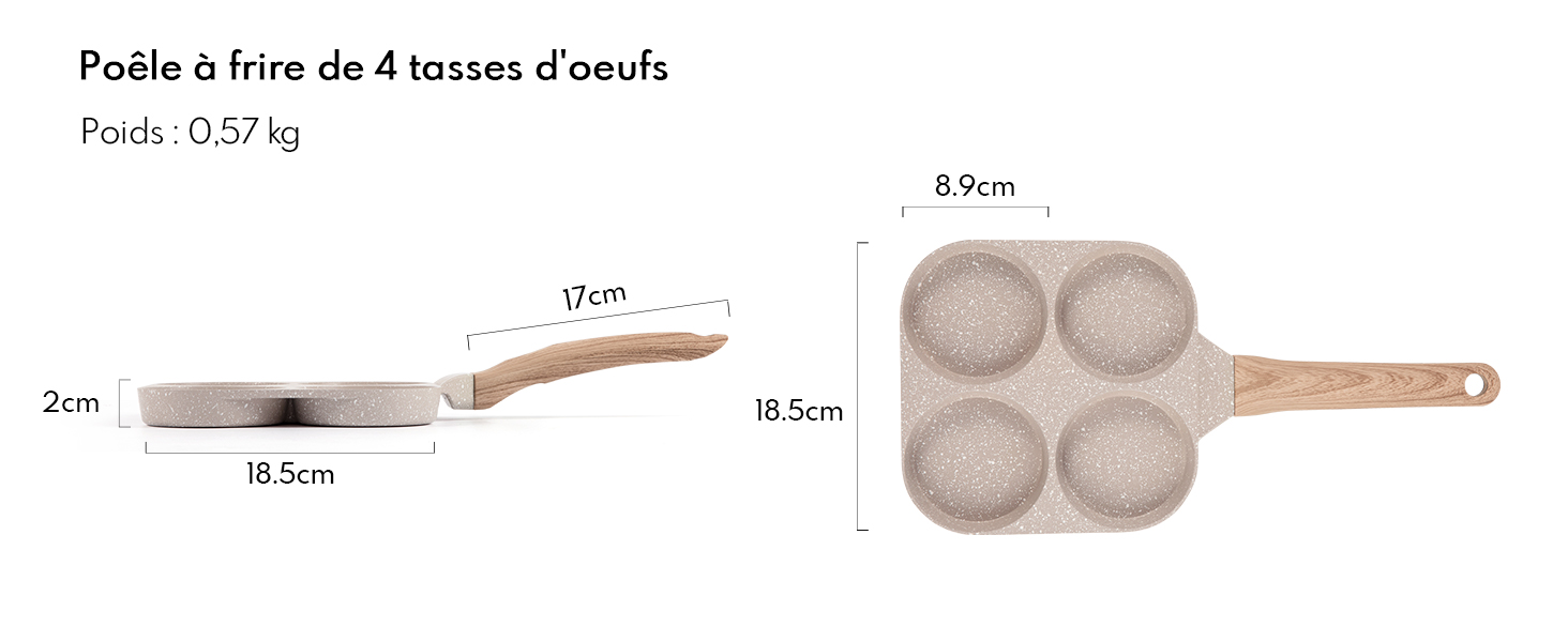 CAROTE Poêle à 4 Emplacements