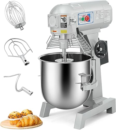 CO-Z 30L Pétrin Commercial 1100W Robot Pâtissier Batteur Pétrisseur Mélangeur Mixeur de Pâte Professionnel 3 Vitesses Réglable avec 3 Accessoires de Mélange pour Restaurant Boulangerie Pâtisserie Café - Nail Gallerys