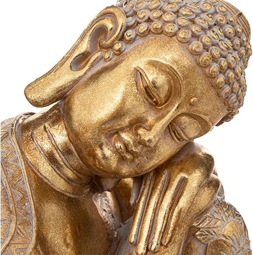 Atmosphera - Statuette Bouddha - résine - doré - H23 cm - Nail Gallerys