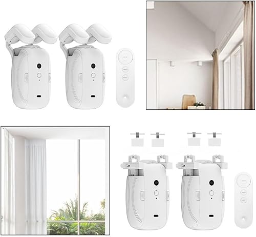 Ouvre-rideau automatique intelligent, ouvre-rideau électrique, tige romaine/rail en T/rail en U, moteur silencieux pour ouvrir les rideaux (1 tringle romaine) - Nail Gallerys