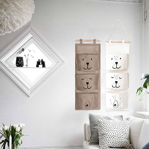 Sac suspendu,Sac Rangement Suspendu,Rangement avec 3 poches Organisateur poche suspendu,Sac D'entreposage,Sac suspendu en tissu,Sac rangement pour salle de bain,Rangement Suspendu,Chambre Storage - Nail Gallerys