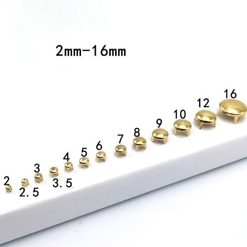 Lot de 100 clous à griffes en laiton - Clous d'oreilles ronds - Tête de champignon - Pour bricolage, artisanat, vêtements, sac - Argenté - 7 mm - Nail Gallerys