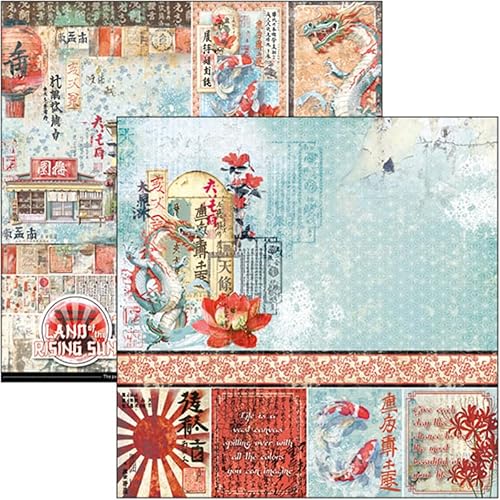 Ciao Bella Bloc de papier Motif Terre du soleil levant 30,5 x 30,5 cm - Nail Gallerys