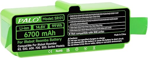 6700mAh/Lithium Batterie Aspirateur pour Irobot Roomba 800/700/600/500 Series - 895/782/776/760/606/621/630/632/650/651/670/676/691/692/521/531/564/565/581 - Nail Gallerys