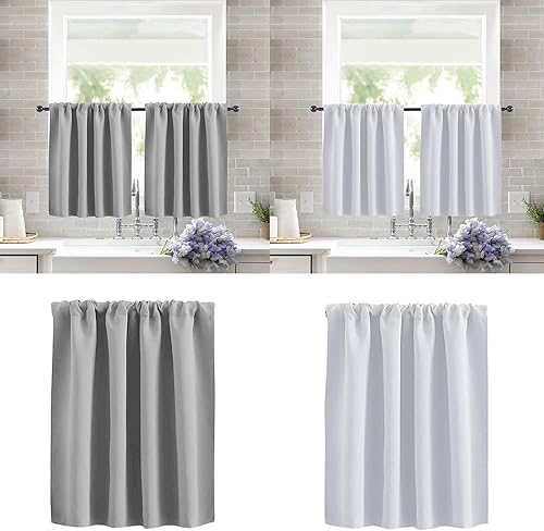 SLXLYH Rideaux occultants courts pour petite fenêtre avec passe-tringle et panneaux isolants thermiques - Nail Gallerys