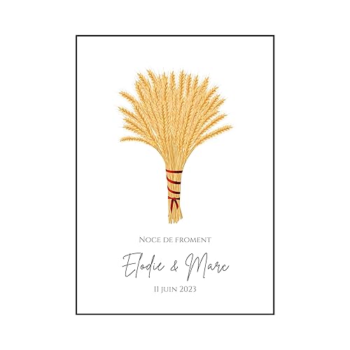Affiche couple noce de froment - 2 ans de mariage - affiche anniversaire de mariage par Le Temps des Paillettes - Nail Gallerys