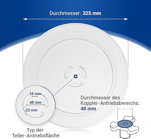 Plateau tournant de rechange en verre pour micro-ondes - 32,5 cm de diamètre - Nail Gallerys