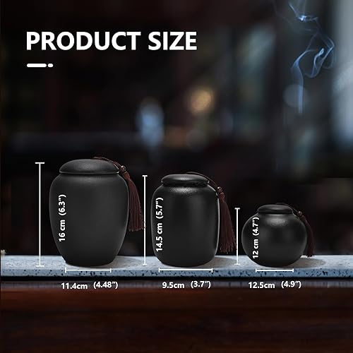 Boîte à thé en céramique de style vintage chinois, boîte à thé traditionnelle, boîte à thé noire, couvercle hermétique, décoration pour la maison - Nail Gallerys