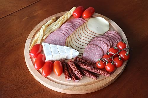 efo Planche à découper ronde en bois - Planche à découper en bois - 35 cm - Nail Gallerys