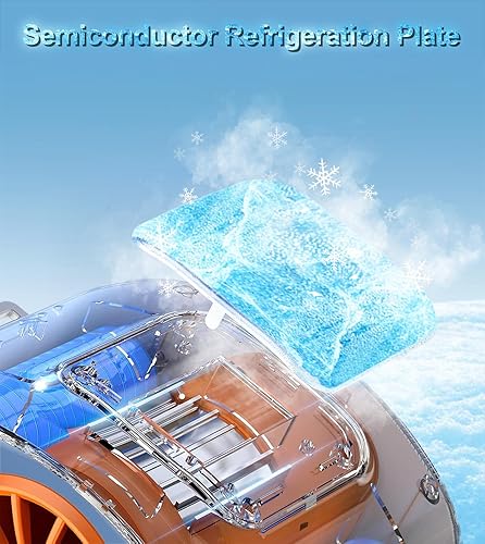 Ventilateur Tee Shirt Portable avec Plaque de Refroidissement, Ventilateur de Cou Ceinture 10000mAh USB Rechargeable, Mini Climatiseur Portable de Taille Puissant 14000 TR/M pour Bureau Voyage Camping - Nail Gallerys