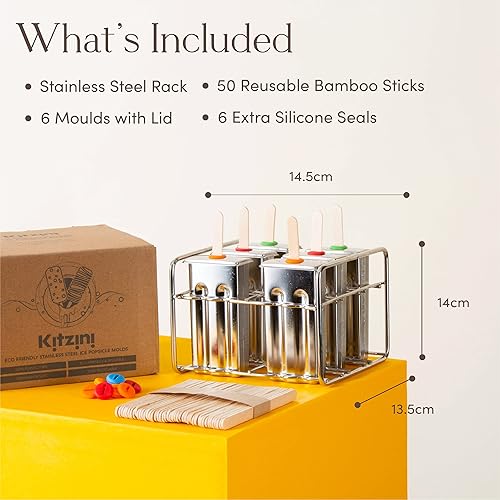 Moules à Glace en Acier Inoxydable sans BPA Respectueux de l'Environnement, Ensemble de Moules à Glace Résistant à la Rouille - 6 Moules à Glace avec Support Intégré - Couvercles en Silicone Antifuite - Nail Gallerys