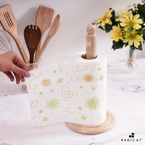 RADICALn Porte-Serviettes en Papier Blanc Fait à la Main en marbre avec Support - Porte-Rouleau de Papier Cadeau - Porte-Serviettes - Nail Gallerys